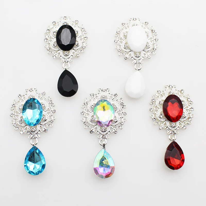 Alloy Crystal Brooch Rhinestones Big Diamond Gold Plated For Charm Pendants