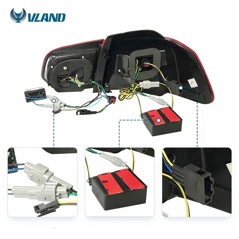 VLAND Factory Wholesales LED Taillights Rear Light mk6 GOLF6 R 2008 2009-2013 Sequential Lamp For VW golf 6 tail light