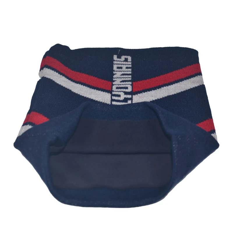 Custom logo double thicknesses acrylic yarn knit winter neckwarmer strip scarf