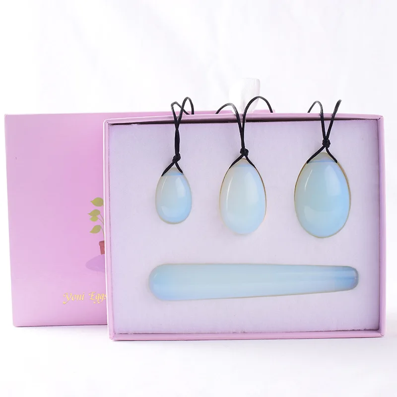 Wholesale Natural Gemstone Crystal Drilled Jade Yoni Eggs 4pcs Set for Vaginal Kegel Exercise
