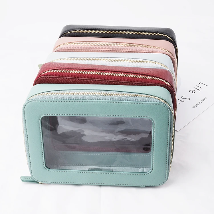 Travel Transparent Waterproof Beach Zipper Cosmetic Bag Pouch Clear PVC Leather Toiletry Bag