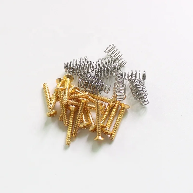 Hot selling gold color ST guitar pickup screws with springs from china guitar parts supplier