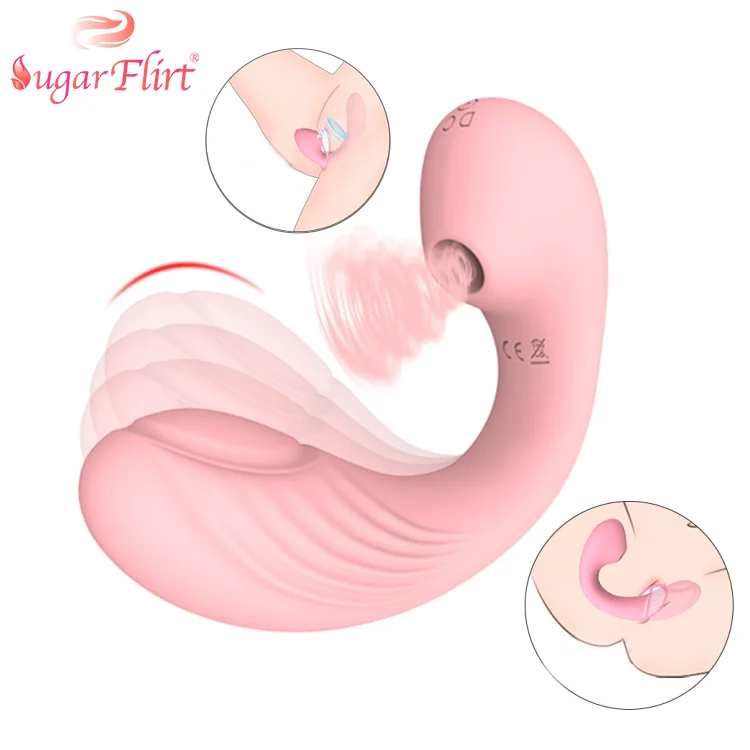 Customizable 2 In 1 Female Sex Toys Masturbator 7 Modes Double-Head Sucking Vibrating Nipple Clitoral Stimulation Dildo Vibrator