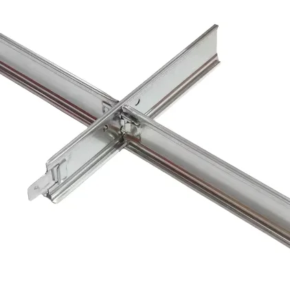 Gypsum board ceiling with T-shaped grid and exposed grid supplied by the manufacturer