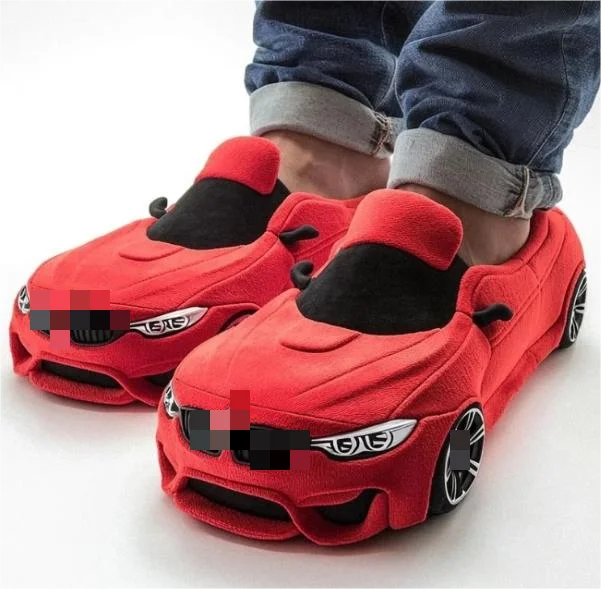 Home plush Car slippers Cartoon cotton slippers for men and women can be used in winter indoor warm car model slippers