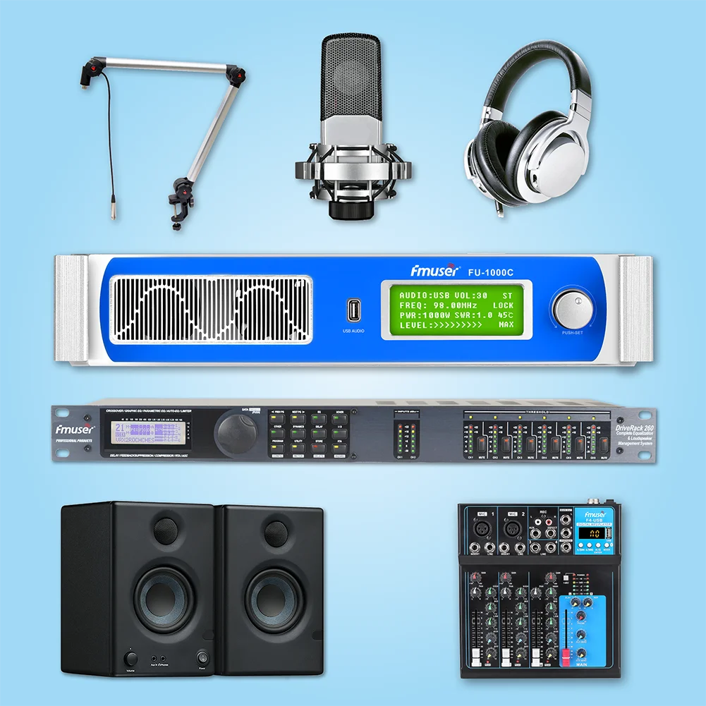 FMUSER BS-2M FM Radio Station Equipment Package, FM transmitter, Radio Station, 1000W 1KW