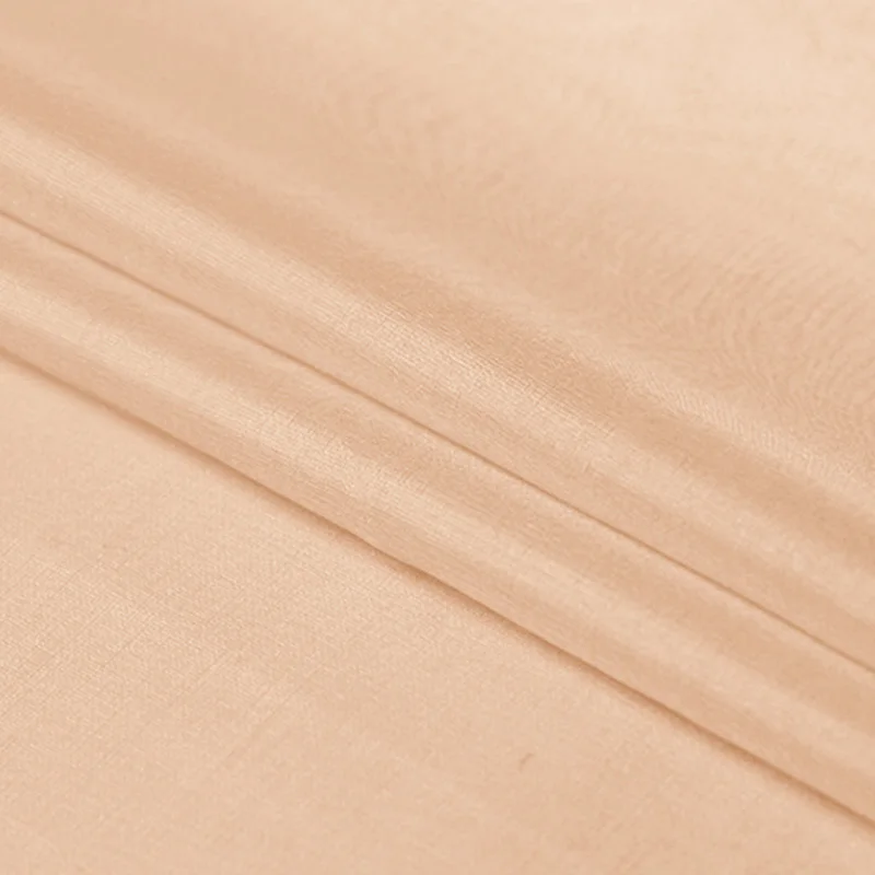 
100 Silk Organza Fabric For Sale in Light Peach Color for Bridal Wear with 1 Meter MOQ 48 Colors in Stock by Xinhe Textiles 