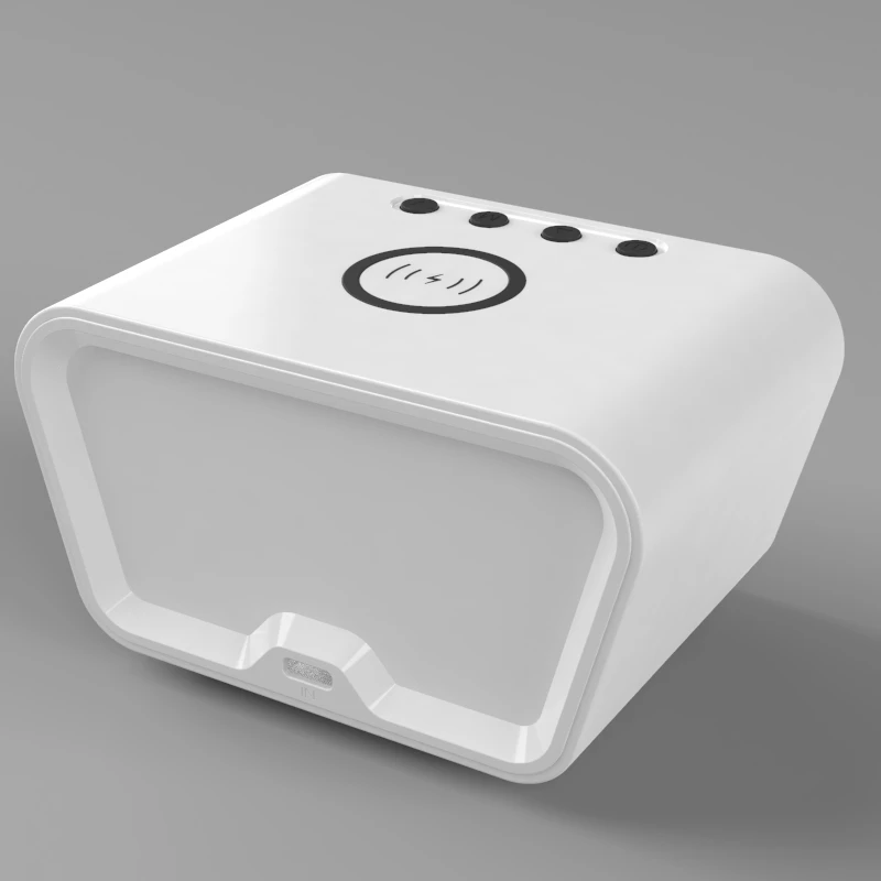 2021 factory patent Temperature digital led display alarm clock 3 in 1 15W type C fast wireless charger