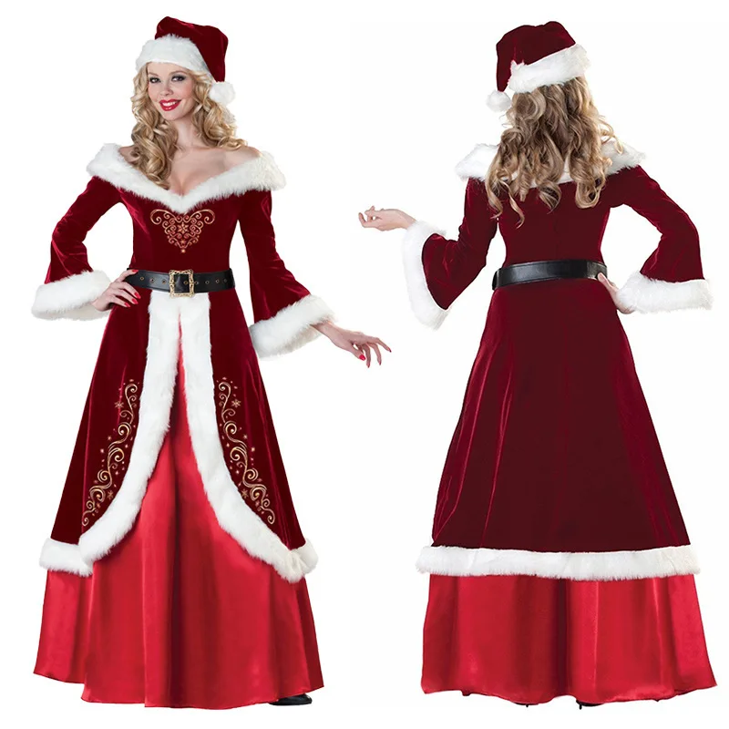 Рождественский комплект, костюмы для взрослых, косплей, рождественское платье для взрослых, высокое качество, карнавальный костюм, сексуальный