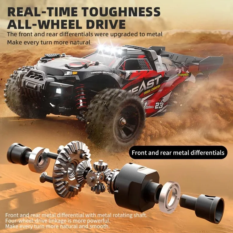 SG118 Max brushless car strong power 4wd high speed 70km/h climbing all terrain vehicle stepless speed 17g 3 wire steering gear