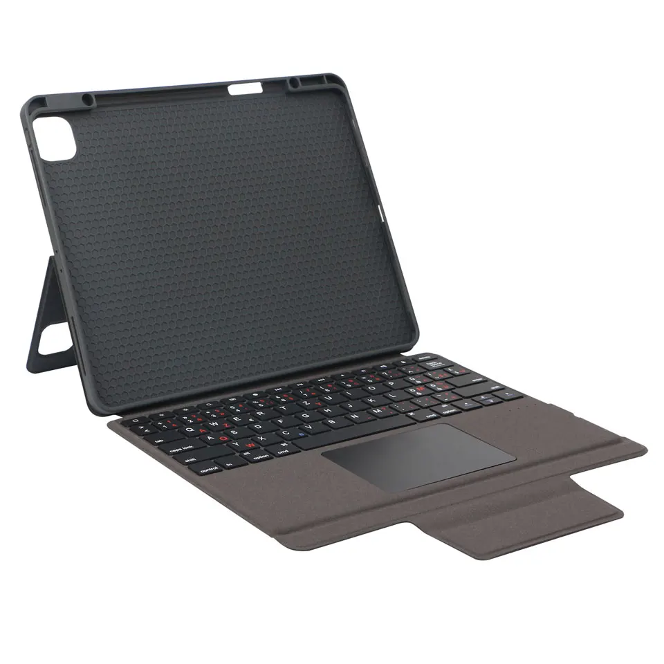 YiLing factory OEM Wireless Leather Keyboard Case Compatible With For iPad Pro 12.9 inch Touchpad Cover With Pen Holder