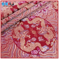 Printed 50% Nylon Polyester Cheap Price Jacquard Satin Chinese Fabric Brocade Gold Dragon Tibetan Brocade Fabric For Clothing