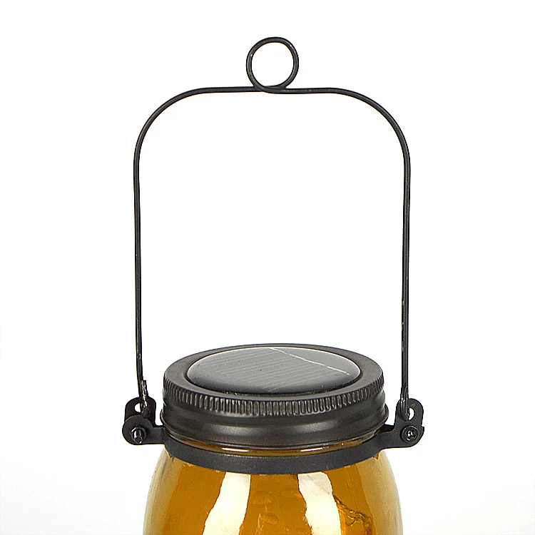 Solar Glass Rechargeable Solar Hanging Lantern Light for Outdoor Garden