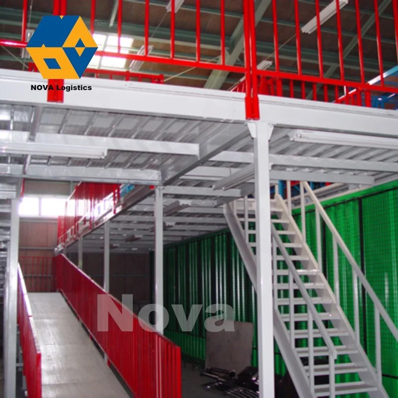NOVA Prefabricated Steel Structure Warehouse Platform, Raised Storage Multi-level Racking Steel Mezzanine Floor/