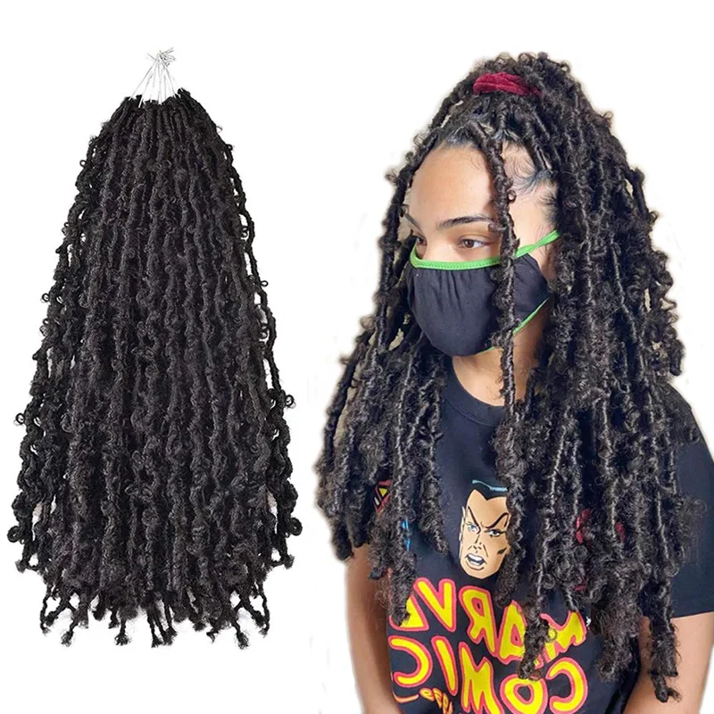 
New stock fast shipping Bohemian Distressed Locs Pre-Twisted Crochet Braid Hair Extension 18