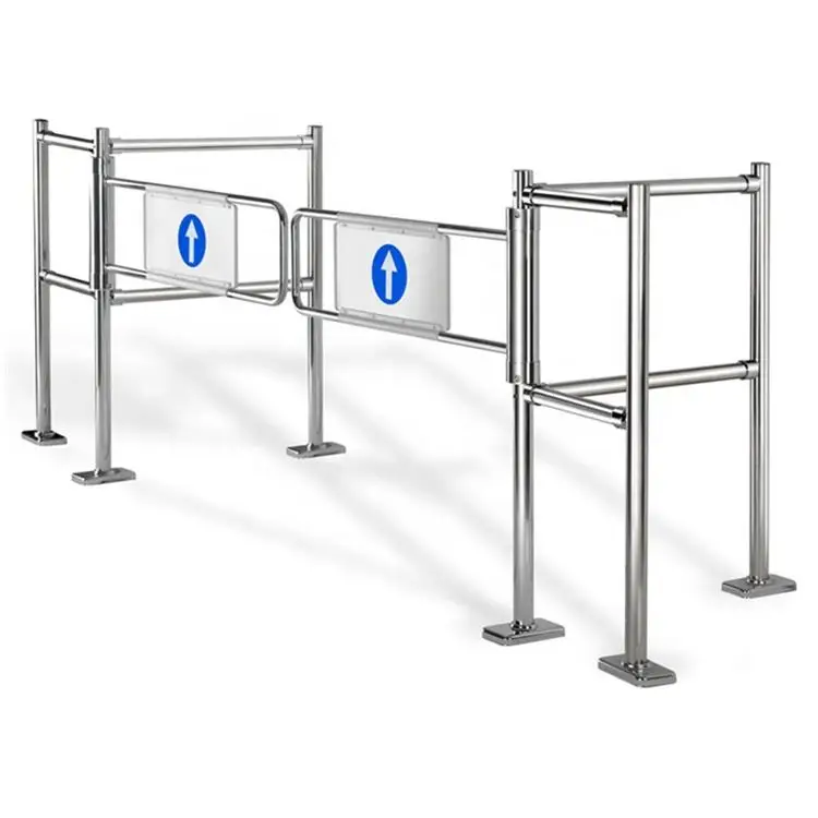 Factory Direct Supply Supermarket One-way Entrance Supermarket Manual Control Barrier Metal Swing Gate