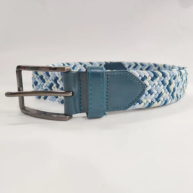 Плетеные эластичные ремни унисекс в стиле гольф для отдыха плетеные с верхним кожаным ремнем из полиэстера