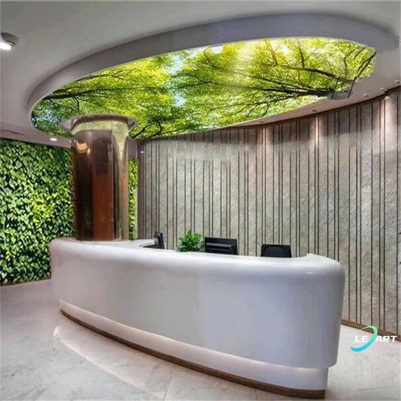 Heat Resistant Plastic False Uv Printed Pvc stretch Ceiling Panel Lambris Plafond for Bathroom