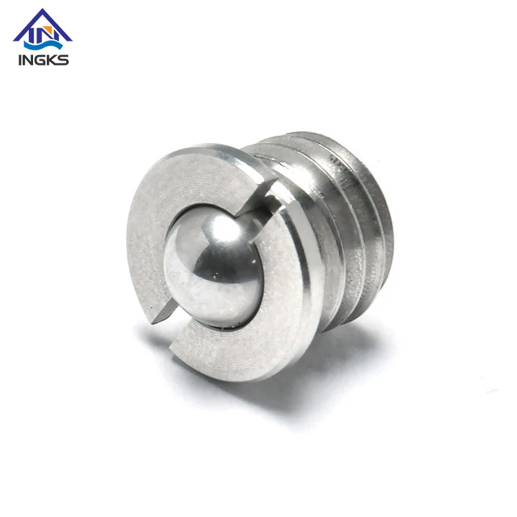 INGKS Stubby Stainless Steel Carbon Steel Slotted Flanged Head Spring Ball Screw Ball Plunger
