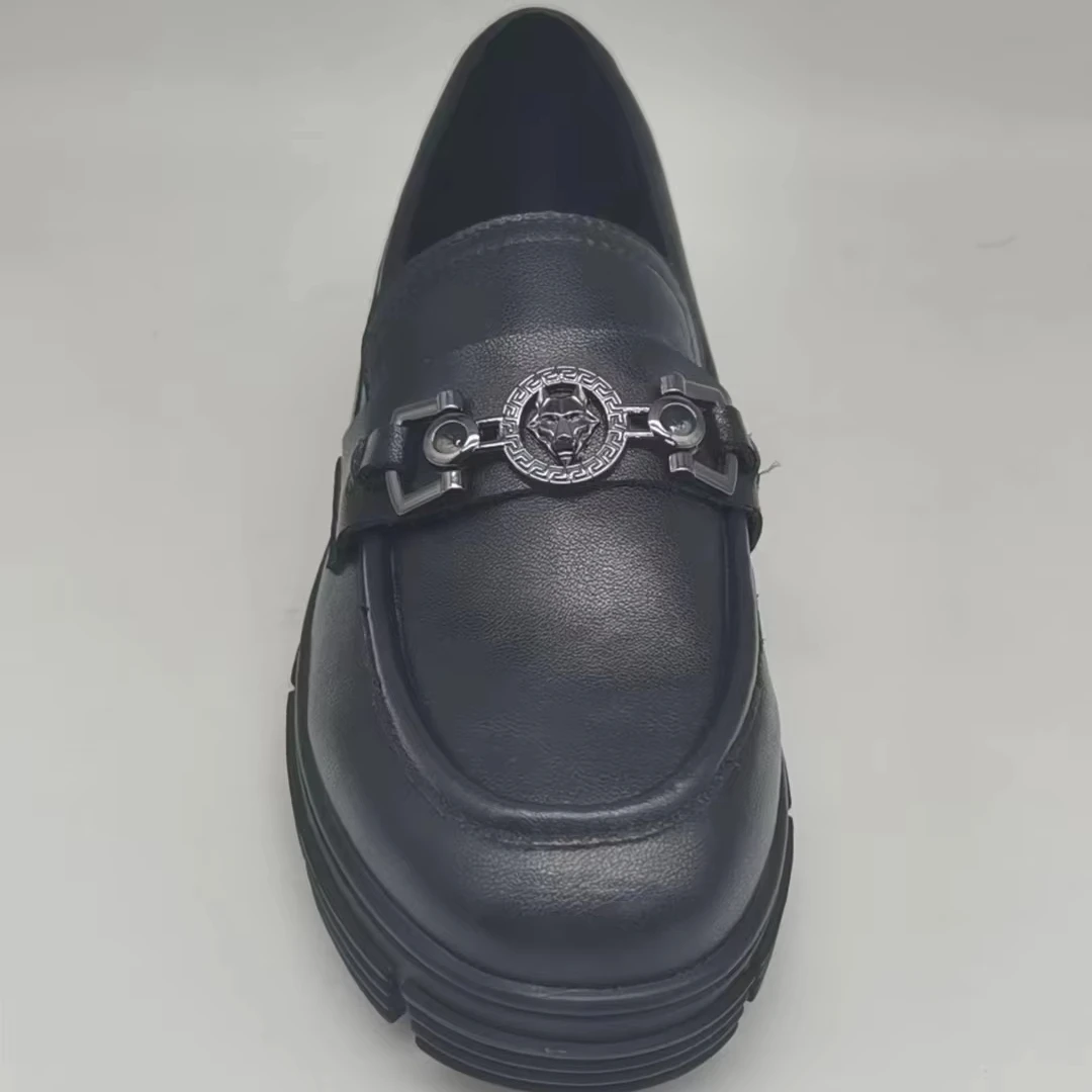 Factory Wholesale Fashion Casual Flat Shoes Leather Dress Thick Sole Shoes For Women