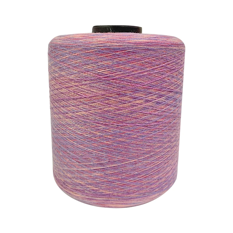 Fancy yarn factory wholesale high quality 2/45nm segment dyed 6% wool blend socks yarn