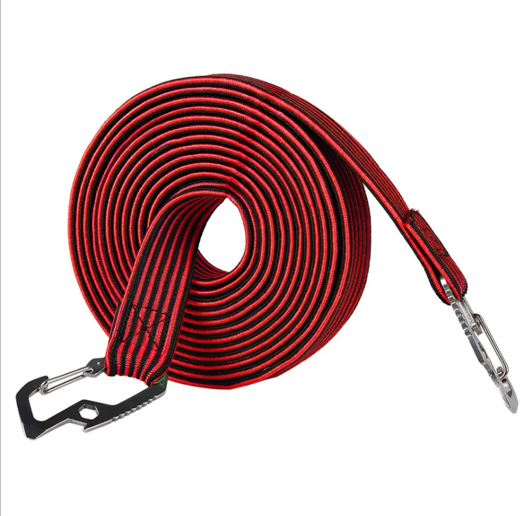 2M(L)*2.9CM(W) Adjustable Bungee Cord with Carabiner Hook Elastic Rope Shock Cord Tie Down Strap,SJD006