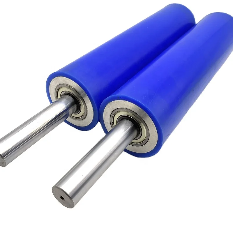 Custom Nr Nbr Rubber Coated Roller Nonstandard Polyurethane Transmission Rollers Precision Urethane Ss Shaft Oem Roller Printer