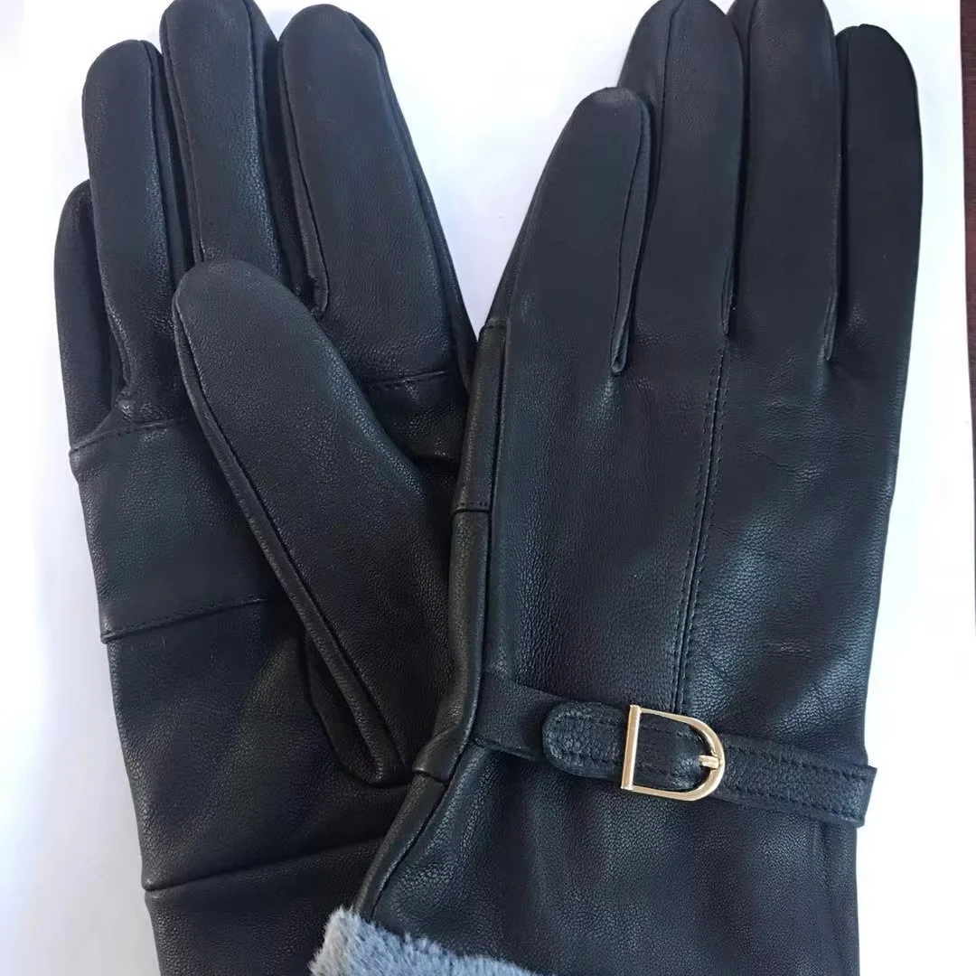 Piece cheap real leather gloves factory low price gold lamb skin real leather gloves for winter