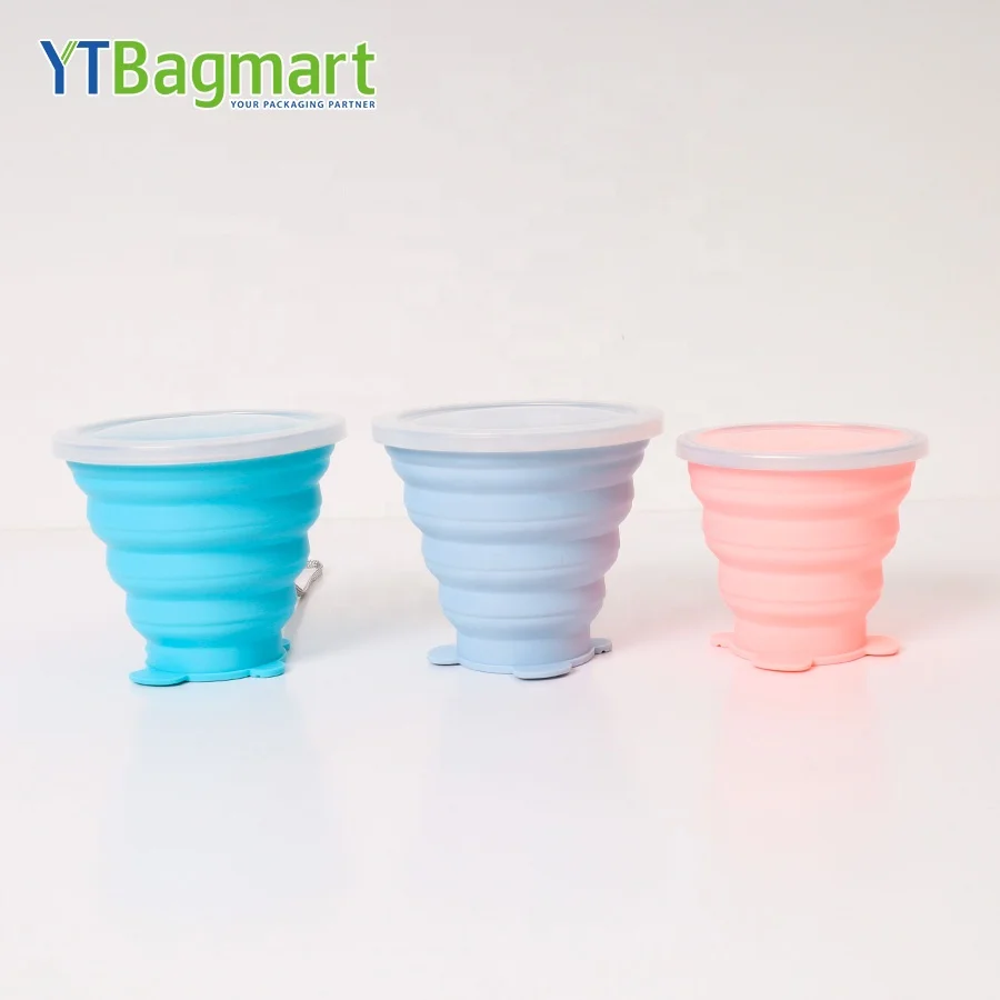 Silicone Folding Cup Portable Reusable Bpa Free Collapsible Travel Water Mug Foldable Drinking Cups for Camping Drinkware