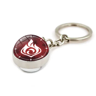 Glow-in-the-dark  keychain pendant genshin impact  Eye of God element double-sided glass ball pendant metal keychain