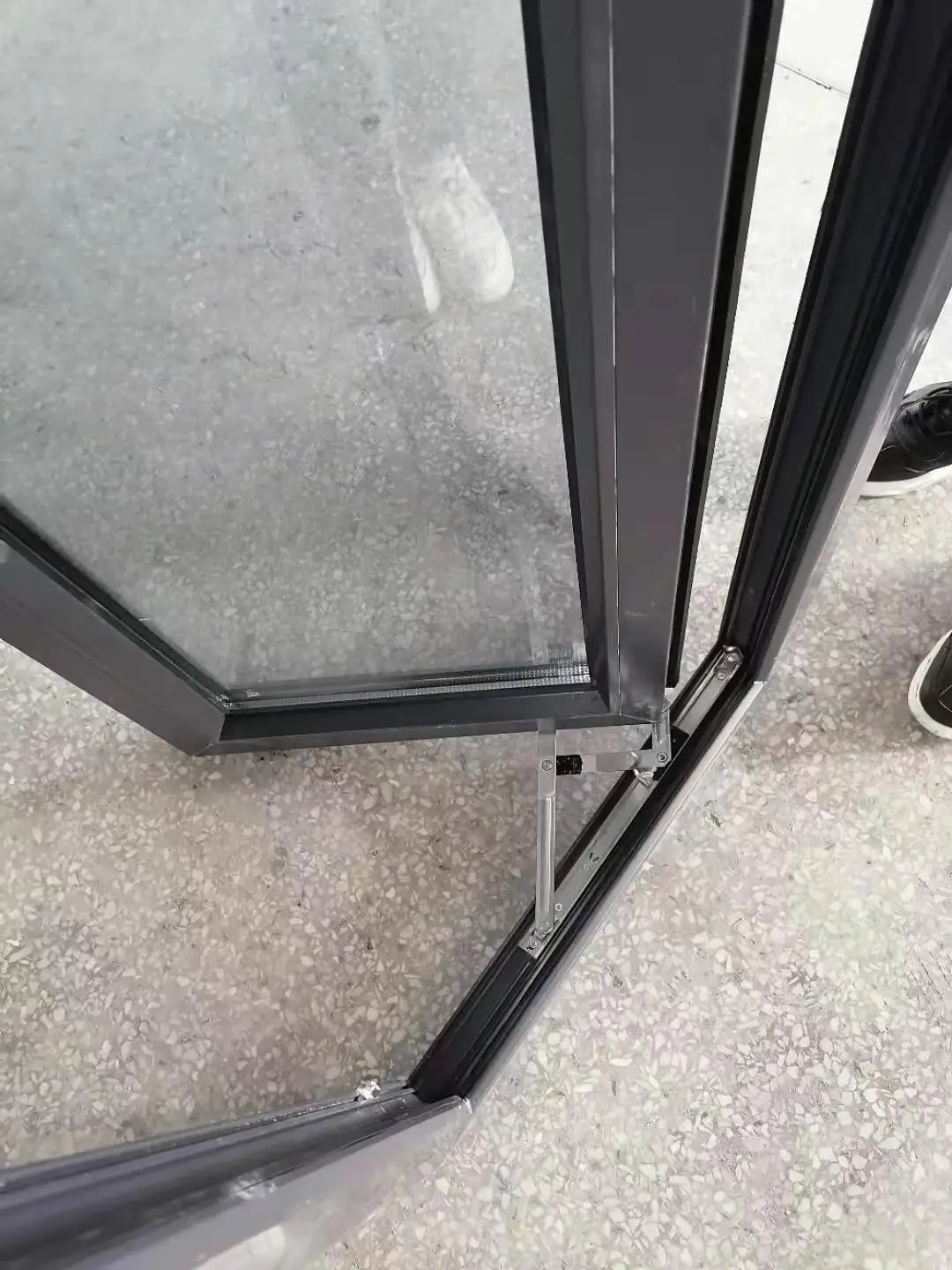 European design black color UPVC windows double glazing swing PVC casement windows