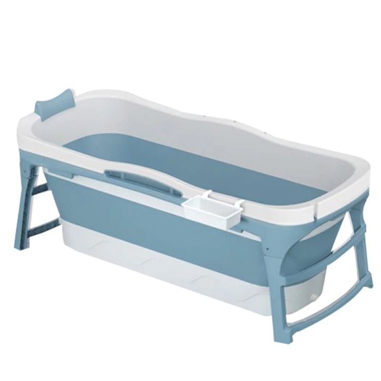 Customized color safe and firm 118CM household winter bath to keep warm plastic foldable bath tub for adults portable
