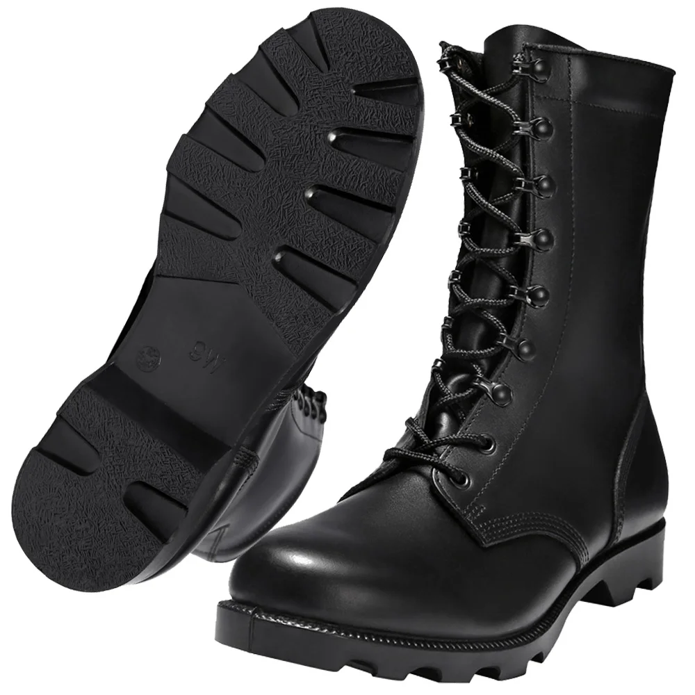 XINXING Full Leather Black Safety Combat Tactical Boots