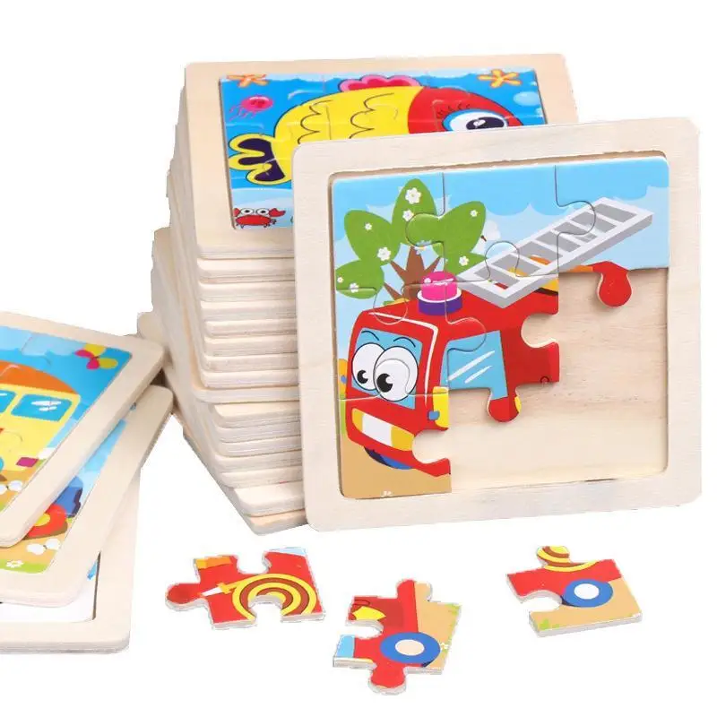New Cartoon Wood Puzzle 9 Piece Jigsaw Puzzles Wooden Jigsaw Puzzles Toy Game Baby Early Education Toys For Children