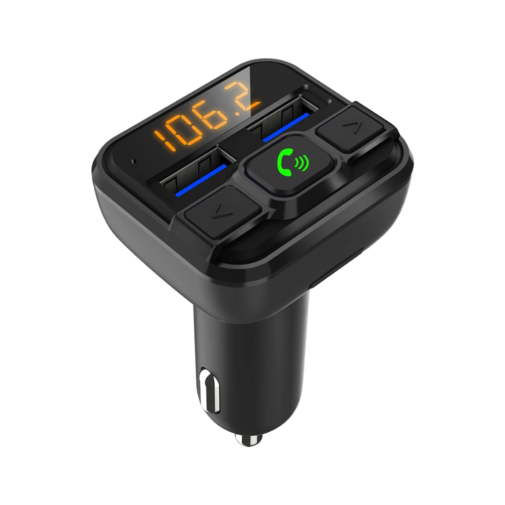 BT21 Wireless FM Transmitter Car MP3 Player Bluetooths Kit with Dual USB Ports Phone Charger