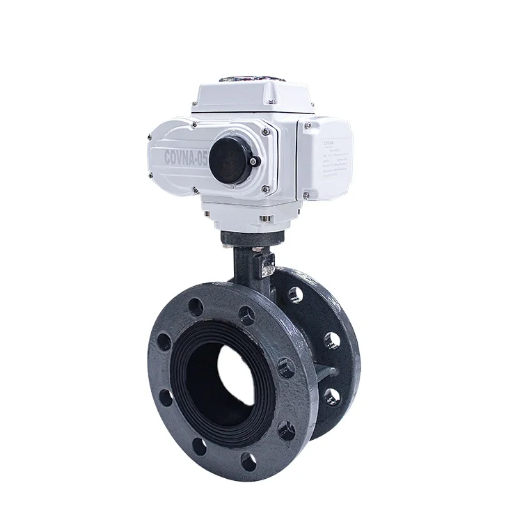 COVNA 24v dc motorized actuator valve plug valve Cast iron electric butterfly valve