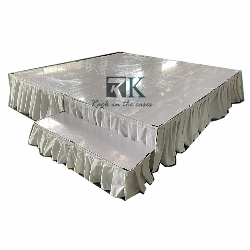 white wedding stage 4ft*4ft Customized Easy install light weight Smart stage with white skirt