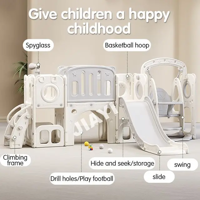 Indoor Play House Baby Playroom Playground Equipment Plastic Swing And Slides For Children Sliding Toys