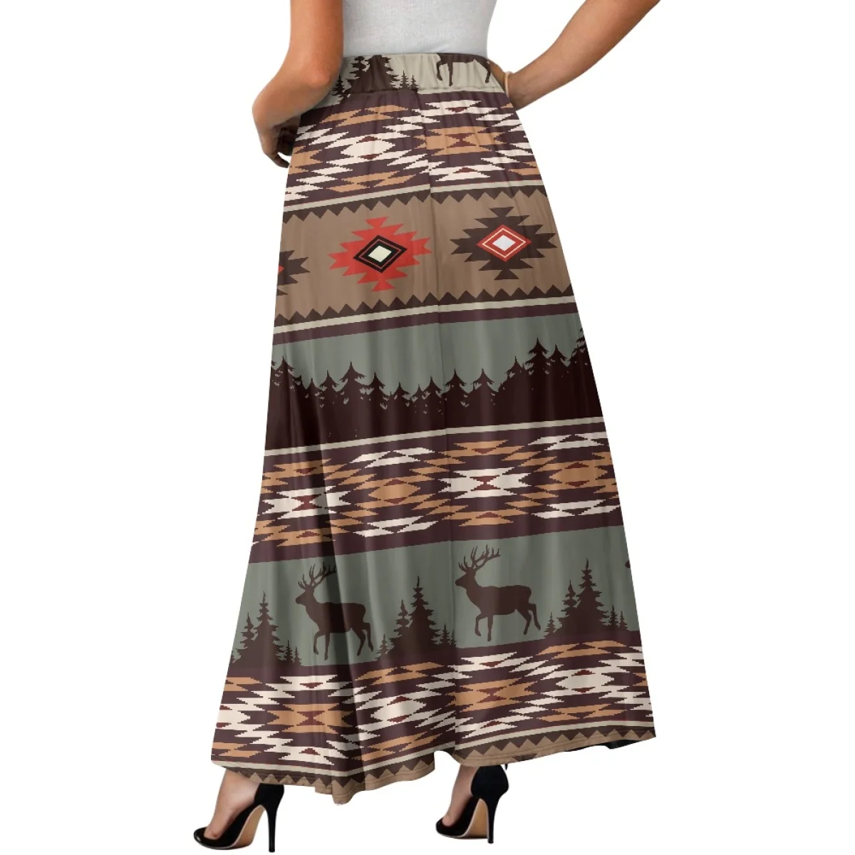 Direct Selling Digital Printed Fashion Long Skirts for Women Stylish Native A-line Maxi Skirt