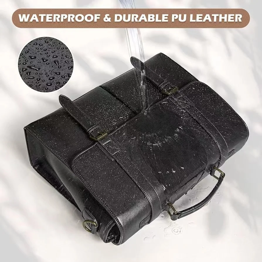 Custom Logo Retro Crossbody Laptop Messenger Bag Men Vintage Cowhide Genuine Leather Briefcase Crazy Horse Leather Business