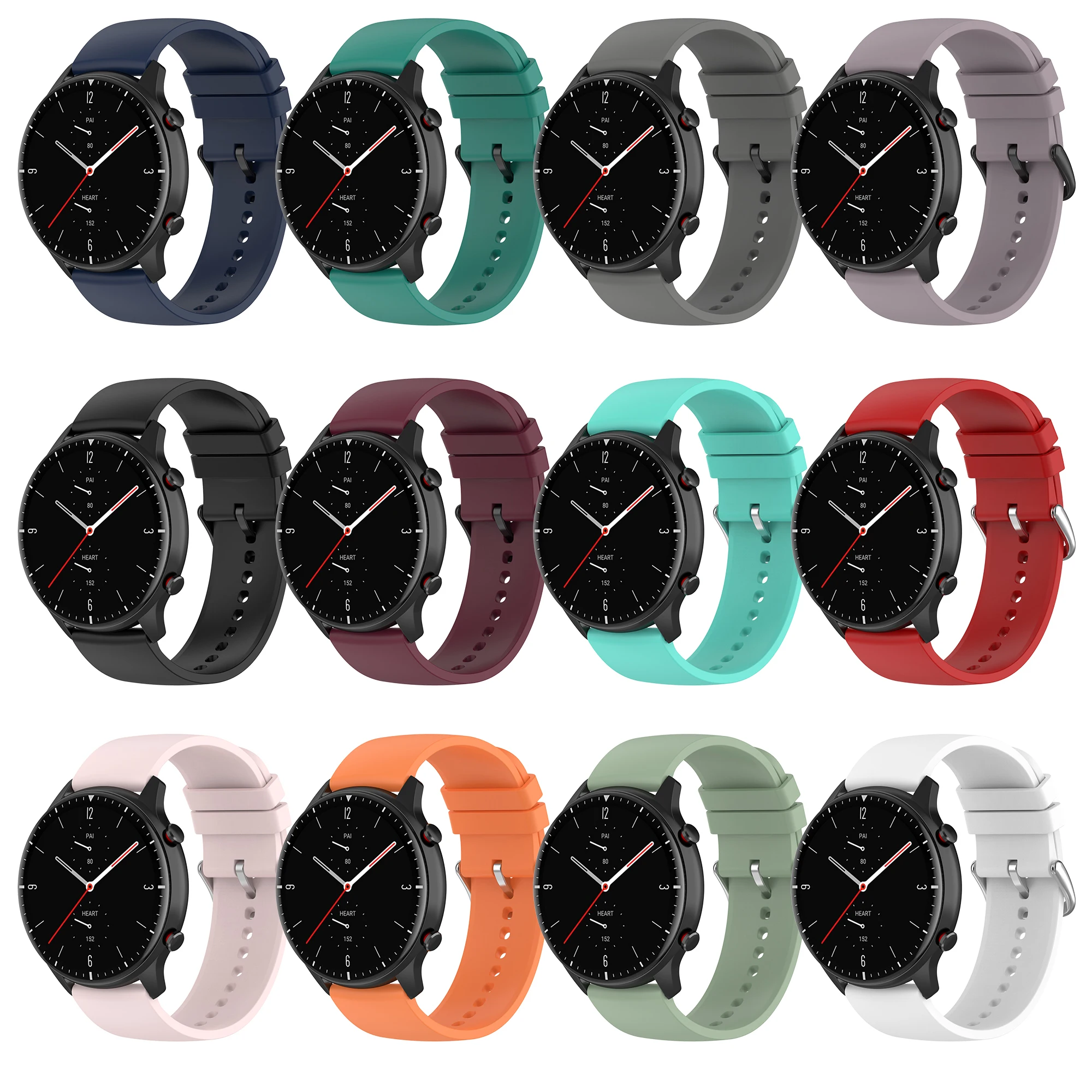 Wrist Strap 22mm Sports Silicone bands for Huami Amazfit PACE Stratos 3 2/2S GTR 47mm Smart Watch Replacement