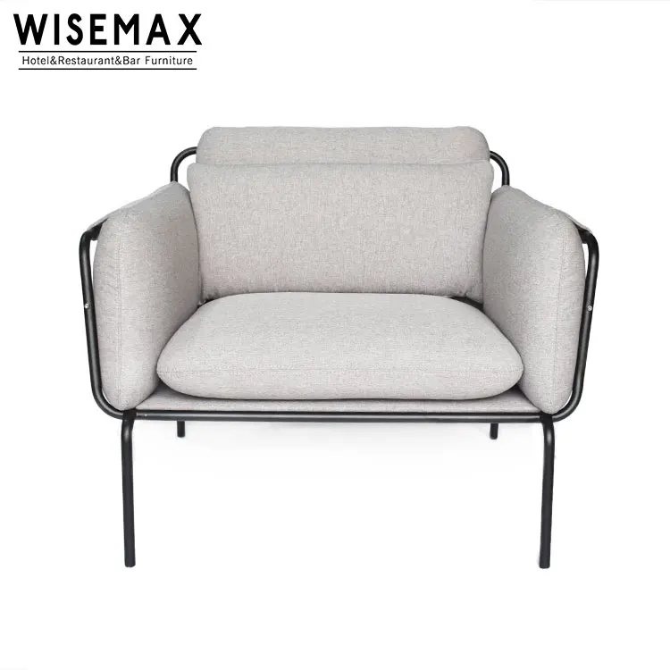 Дизайнерский секционный современный диван среднего века для гостиницы гостиной мебель серый тканевый одноместный