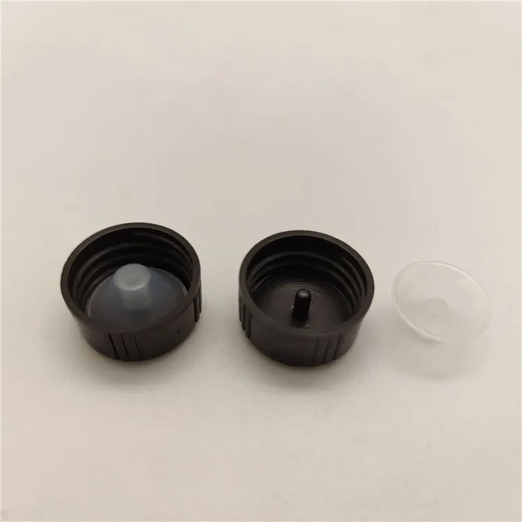 Black Boston Bottle Plastic Cap 20mm Phenolic Bakelite Lid Polycone Caps for Essential Oil Bottle