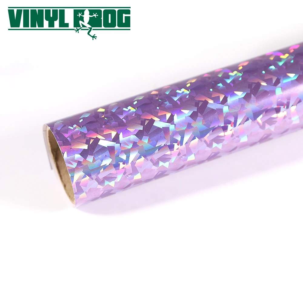 
New Product Oracal 651 Cutting Plotter DIY Craft Cricut Crack Holographic Light Purple Sticker Glitter Self Adhesive Vinyl Roll 