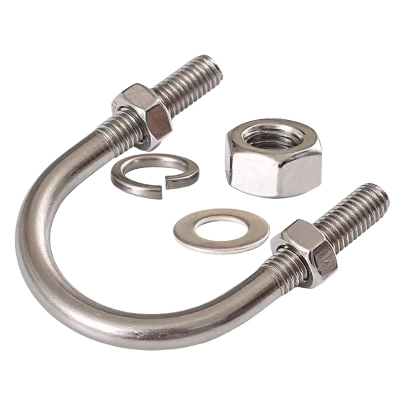 Customized M3 M4 M5 M6 M8 Trailer Bolt M8 A2 Post Clamp Exhaust Pipe Stainless Steel Square U Bolt