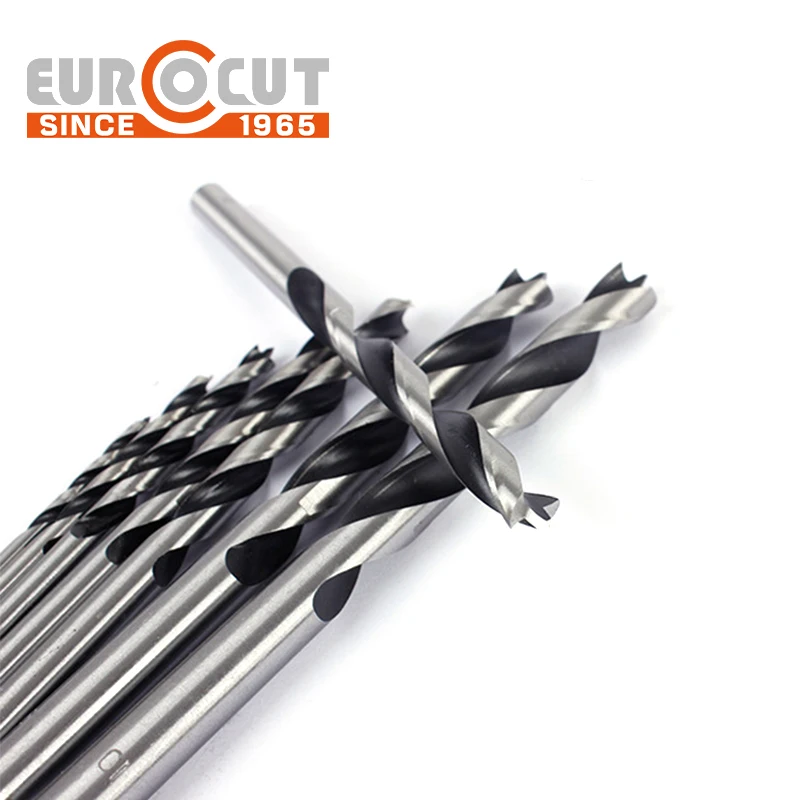 EUROCUT Twist Brad Point Drill Bit Wood Hole Drill Tools Three Sharp Tips Drill Bit For Wood
