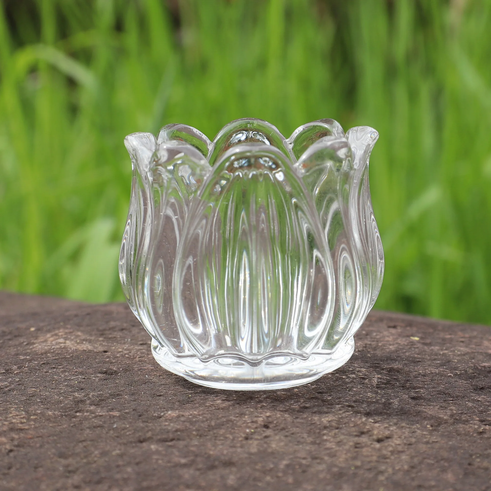 Tulip Glass Candle Holder Container Unique Glass Frosted Empty Glass Candle Jar For Candle Making