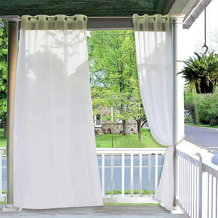 Waterproof Transparent Curtains To Cover Gazebos in Outdoor Patios Ready Made Garden and Backyard Linen Gauze Curtains