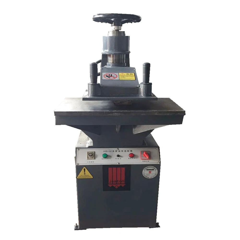 Hydraulic swing beam clicker press