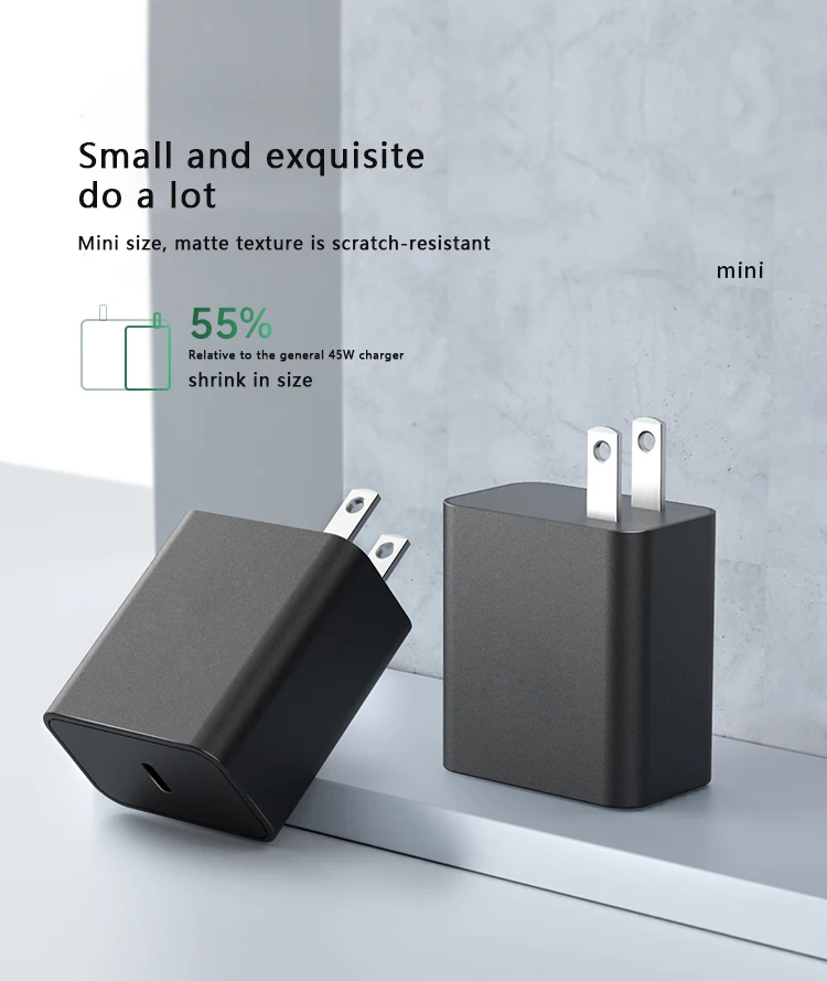 Polcd 45w Pd Fast Wall Phone Adapter Usb C Mobile Travel Quick Compact Tech 45w Usb-c Gan Charger for Tablet